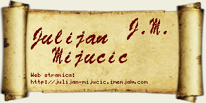 Julijan Mijucić vizit kartica